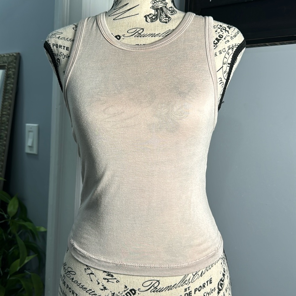 American Eagle Made Italy One Size Nude Pink Blush Racerback Stretchy Tank Top